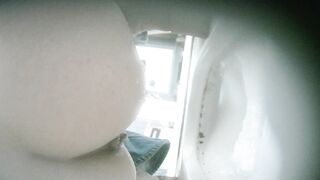 【廁拍】全景前後雙角度 極品刮毛騷貨 -18